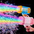 SHCKE 69 Holes Rocket Bubble Gun with Colorful Lights/Bubble Solution,Bubble Machine Gun, Bubble Guns for Kids Summer Outdoor Play Christmas Birthday Wedding Parties [Pink]