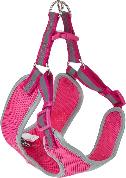 Fida Reflective TQ Adjustable Dog Harness, Lightweight Soft Mesh Medium Pink