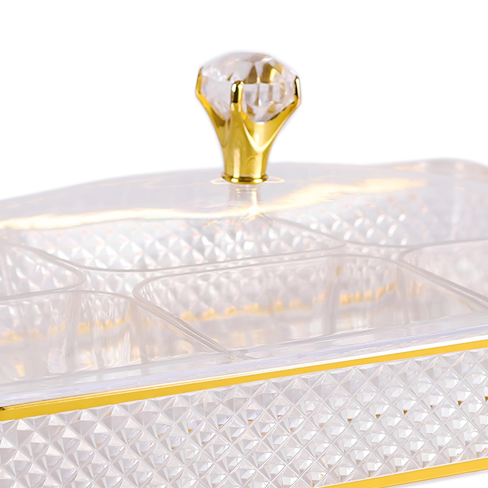 BLACKSTONE Acrylic Tray | Comes with Stylish Lid | Suitable for Storing Small items JH11G (Rect Box with Divider 40x27cm)