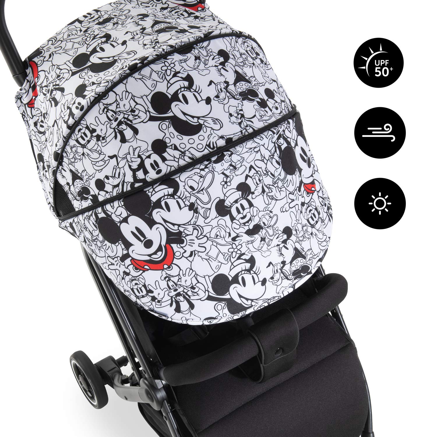 Hauck Disney Sun Canopy for Pushchair Swift X/UPF 50 + / 3 Zones with Ventilation Outlets/Individual Summer Look/Easy to Install/Mickey