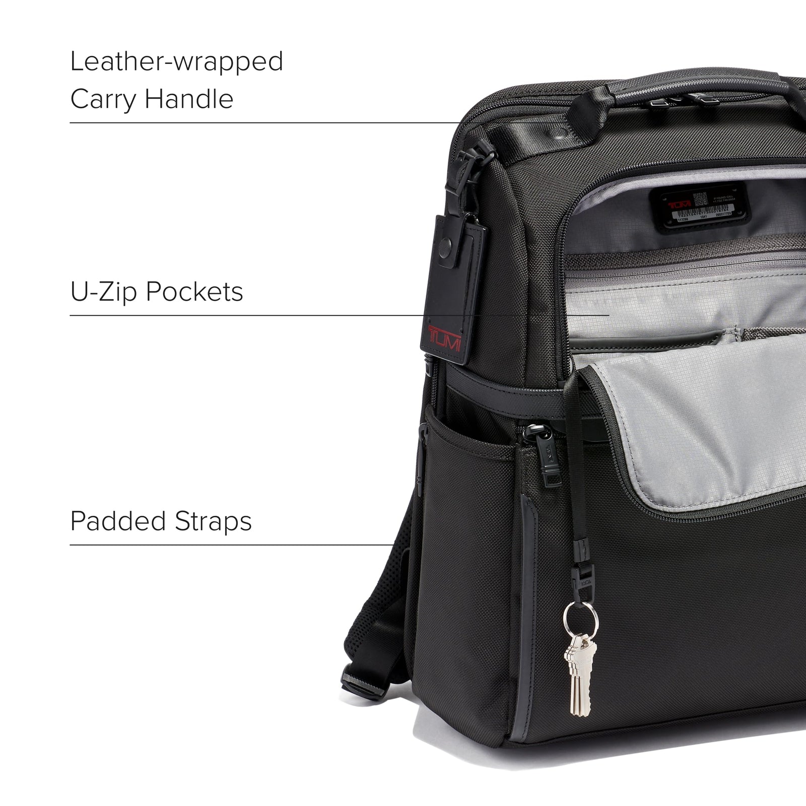 TUMI Men's Slim Solutions Brief Pack Tablet Business bag Backpack, Black, One Size