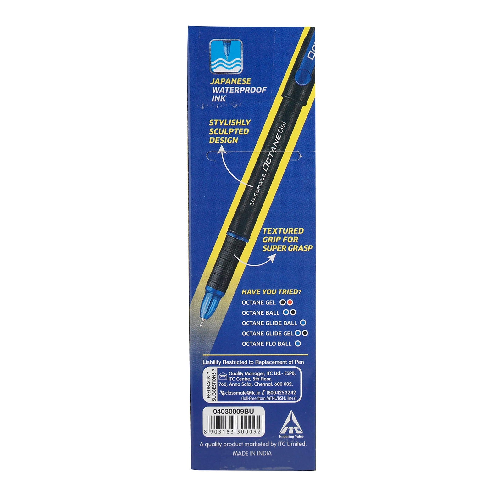 Classmate ITC Octane Gel Pen, Blue