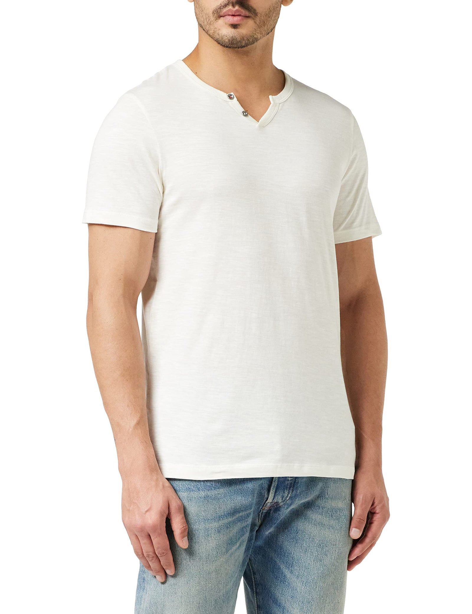 Jack & Jones mens Split Neck T-Shirt (pack of 1)