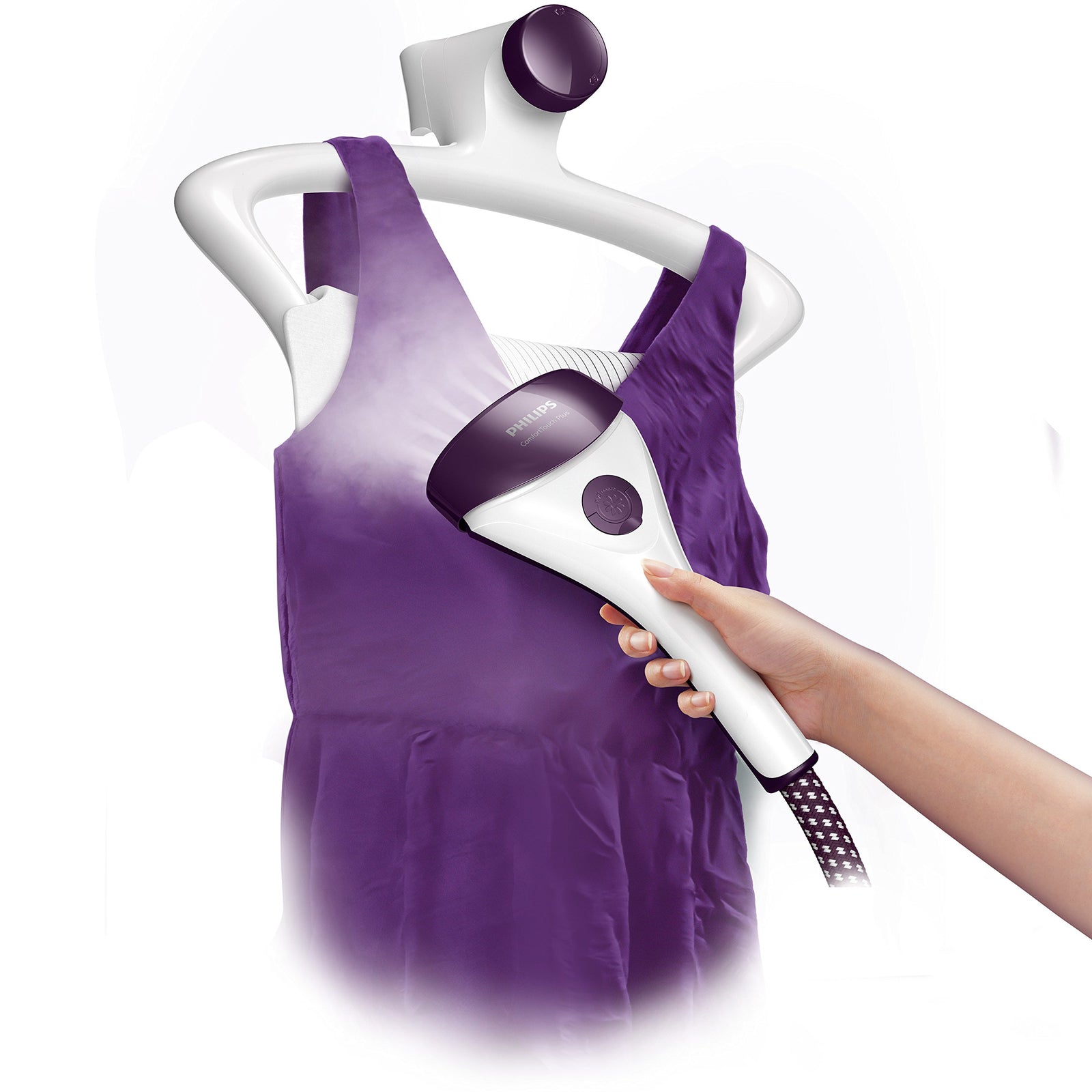 Philips Vertical Garment Steamer Comforttouch Plus, Purple, 1.8 Litre, Gc558/36,, 1800 ml -