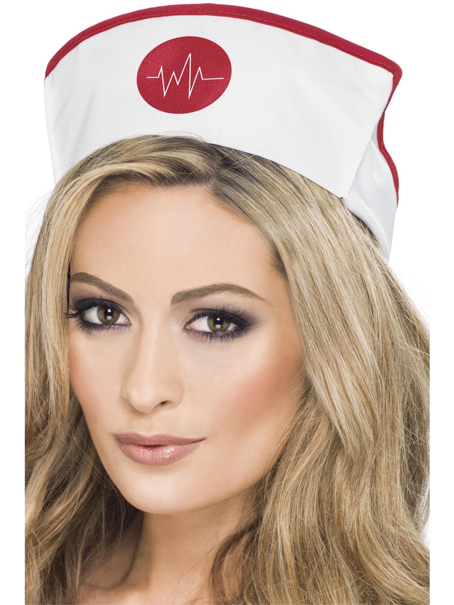 Smiffy's Women's Nurse's Hat, White and Red, One Size, 28076 (US)