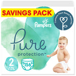 Pampers Pure Protection Dermatologically Tested Diapers, Size 2, 156 Diaper Count