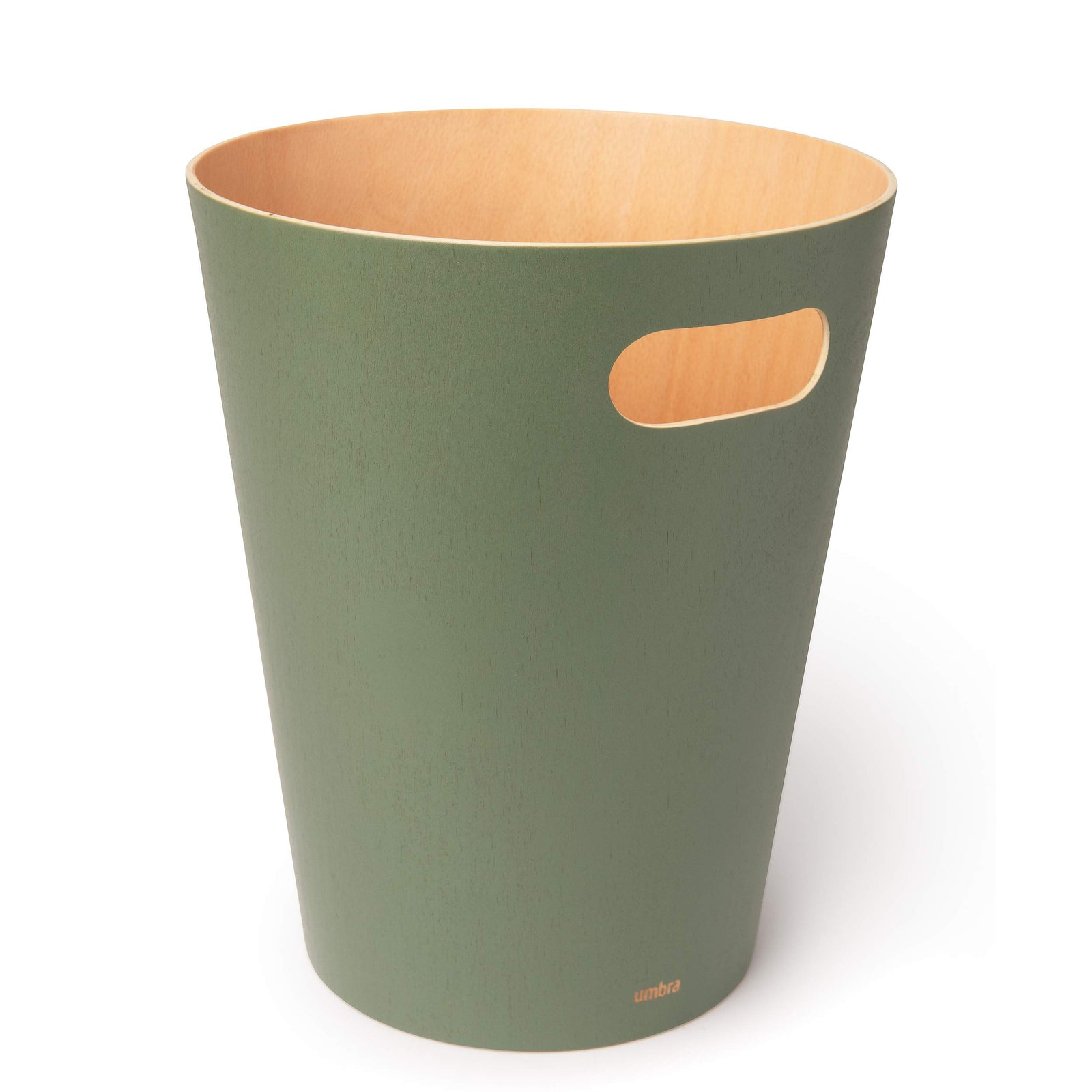 Umbra Woodrow, 2 Gallon Modern Wooden Trash Can Wastebasket or Recycling Bin for Home or Office 082780-1095
