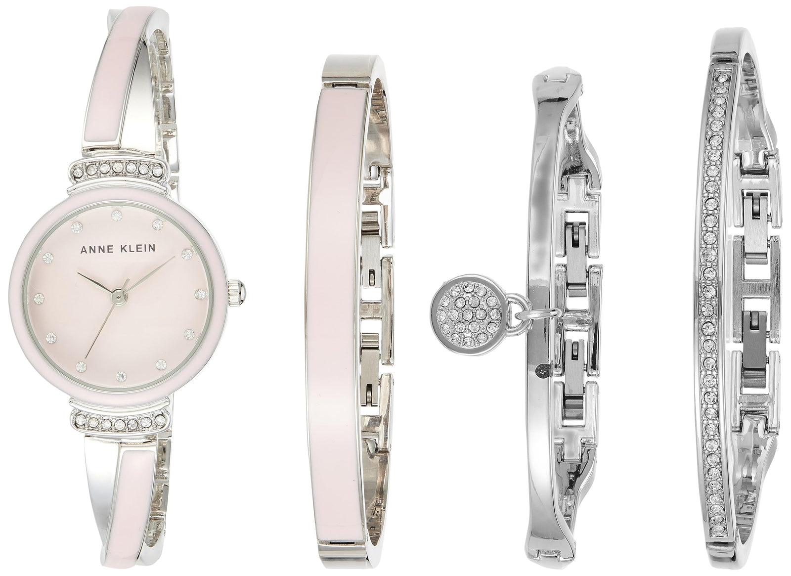 Anne Klein Women's Premium Crystal Accented Bangle Watch Set