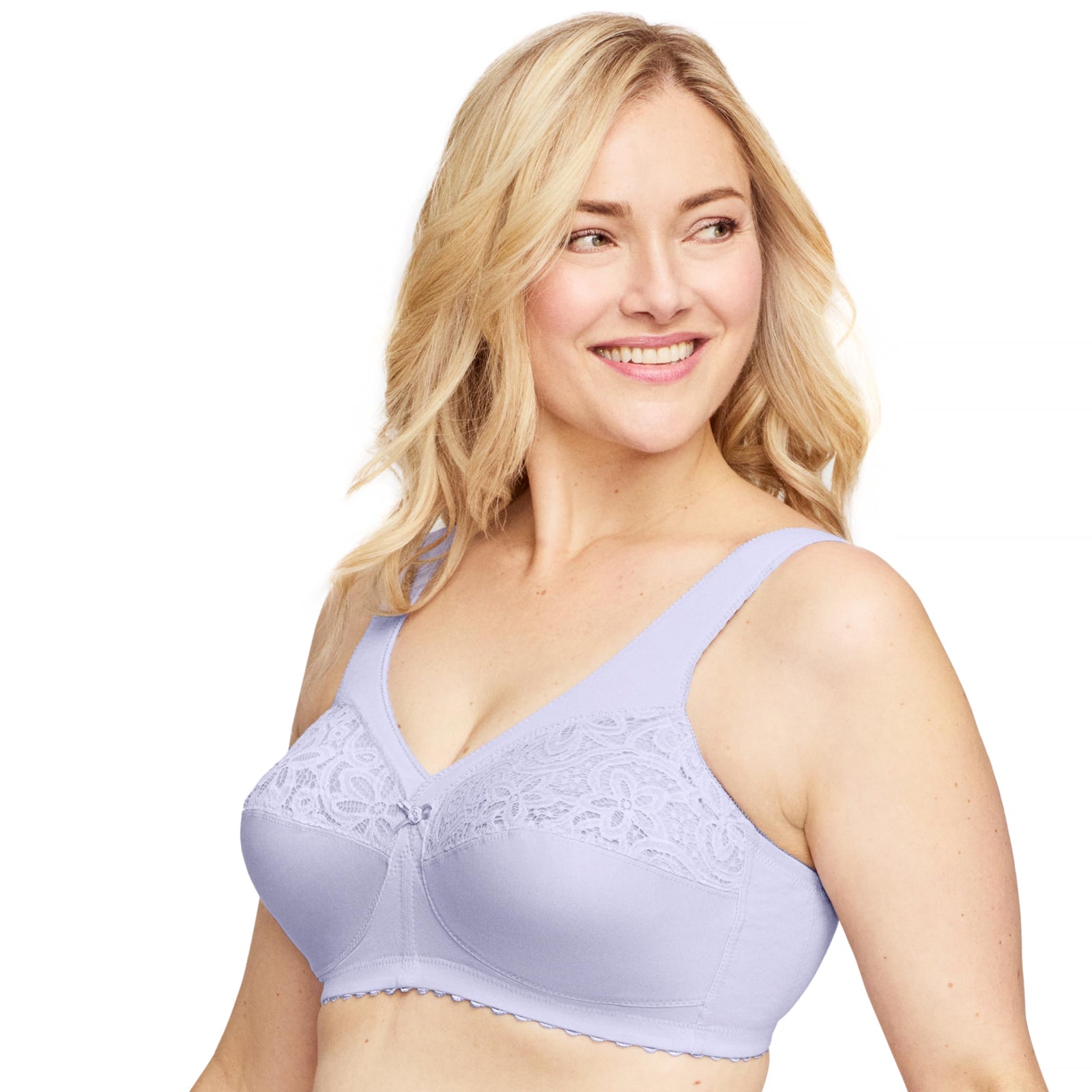 Glamorise Women's Full Figure MagicLift Cotton Wirefree Support Bra #1001