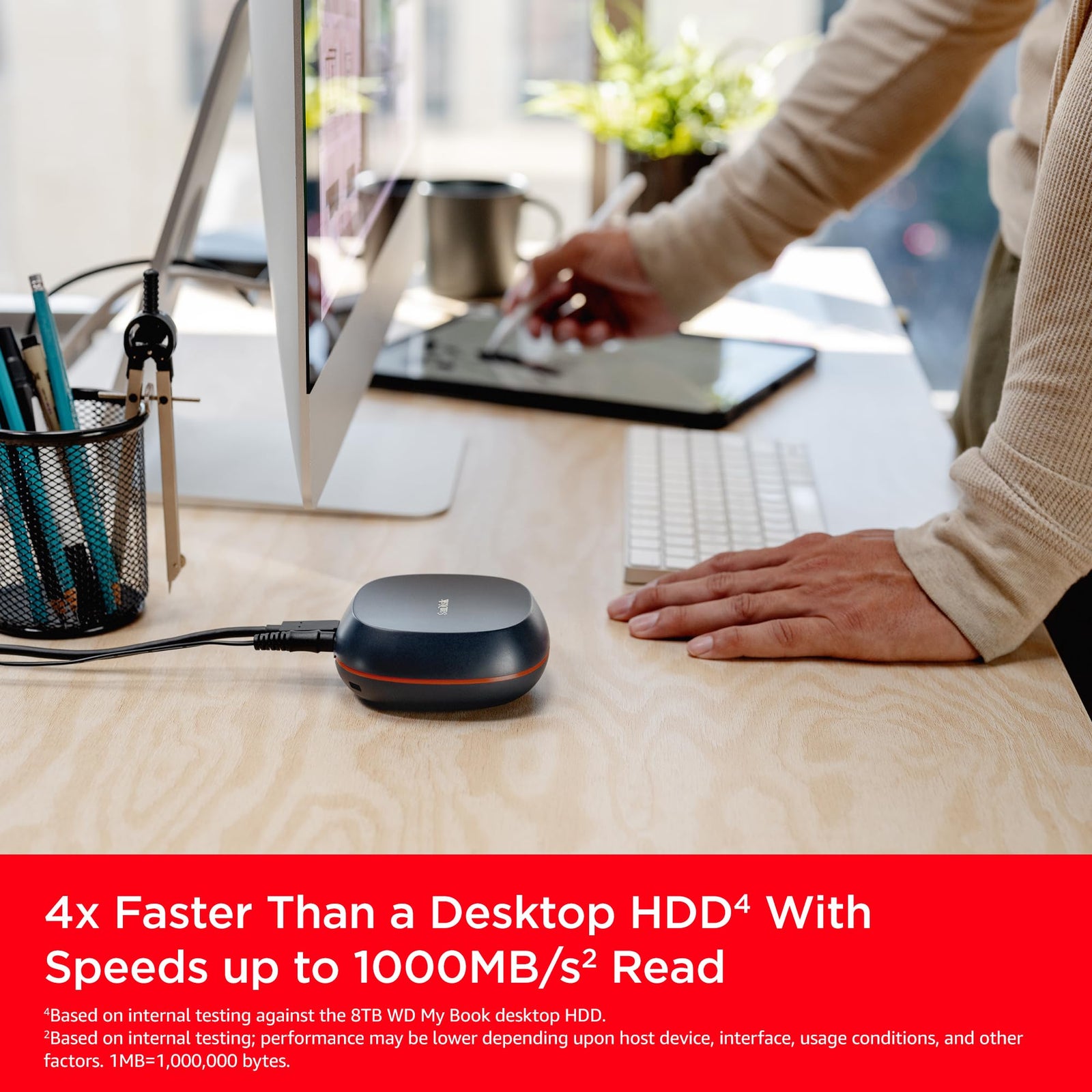SanDisk 8TB Desk Drive – Desktop External SSD, Up to 1000MB/s, USB -C, USB 3.2 Gen 2 Solid State Drive - SDSSDT40-8T00-NA25