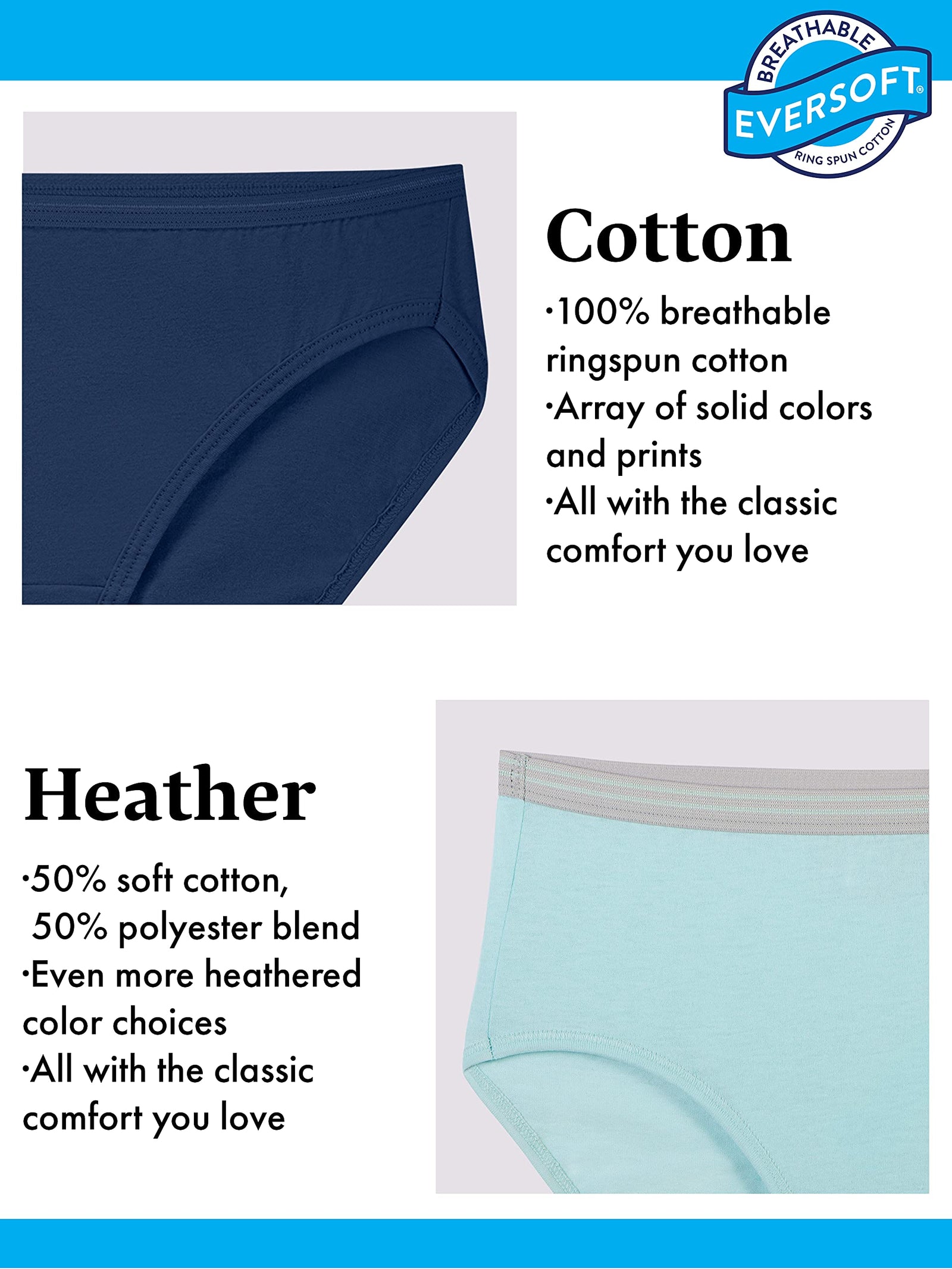 Fruit of the Loom Women's Tag-Free Cotton Brief Panties - Assorted Heathers, Size XL, 12 Pack