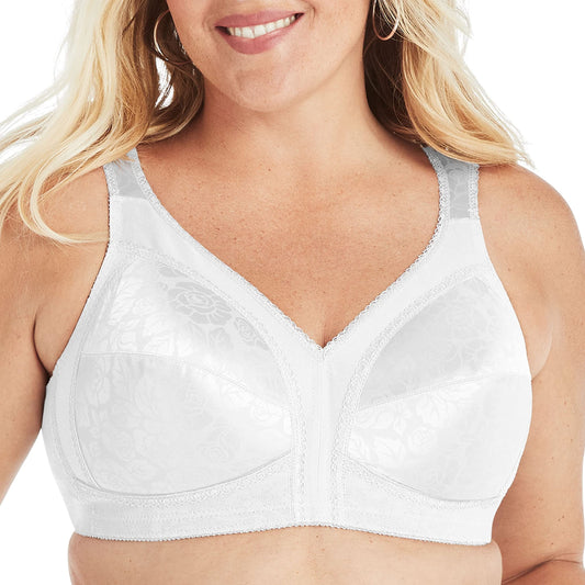 Playtex Womens 18 Hour Comfort-Strap Wireless Bra, Full-Coverage Bra with 4-Way Trusupport, Single Or 2-Pack 40 DD