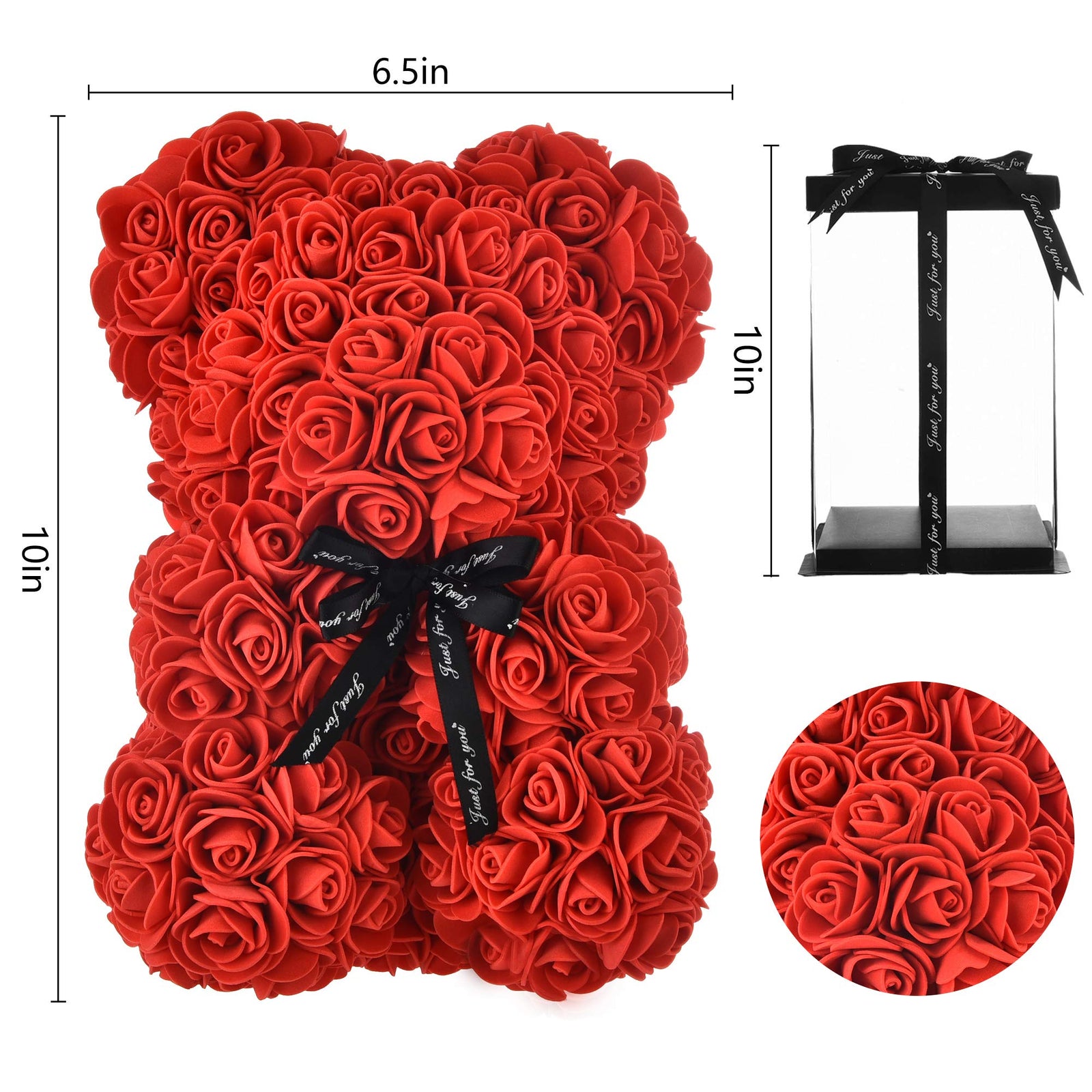 Sulfar Rose Bear Mothers Day Women Gifts For Mom Birthday Girlfriend Her Teddy Perfect Anniversary's Wedding Bridal Showers Etc Gift Box (Red)