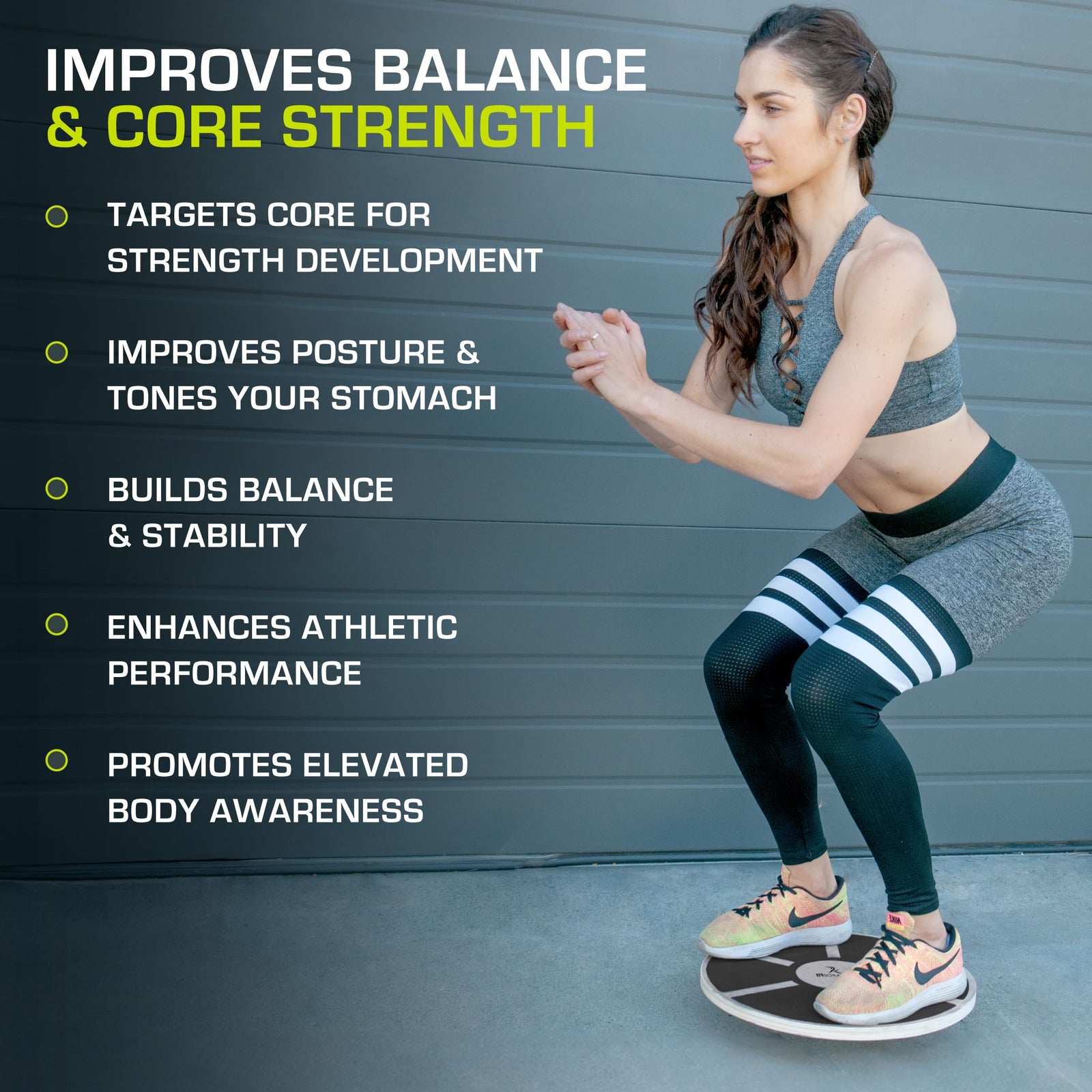 ProsourceFit Wooden Balance Board Non-Slip Wobble Core Trainer 15.75in Diameter with 360 Rotation for Stability Training, Full Body Exercises, Physical Therapy