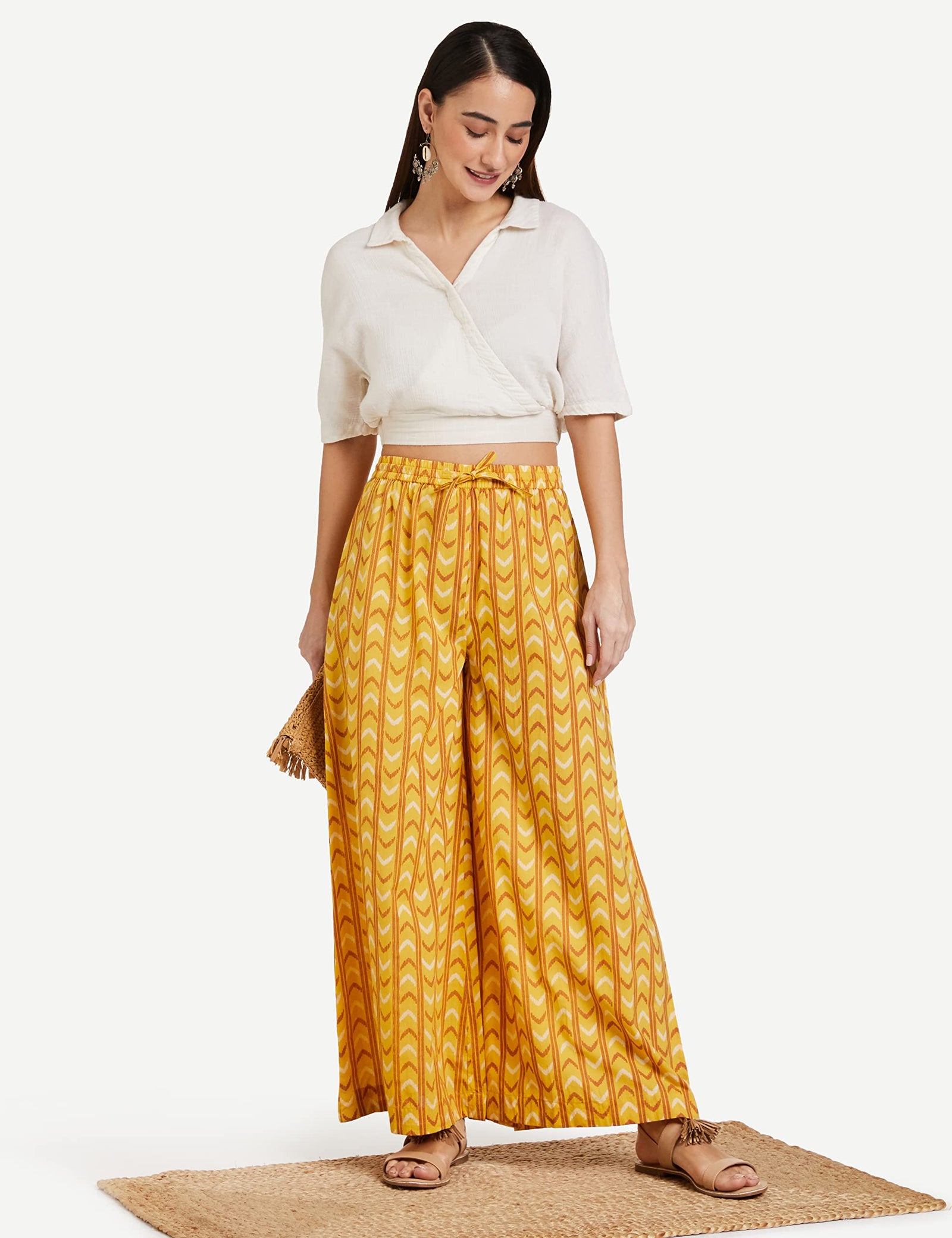 Amazon Brand - Myx Women's Cotton Palazzo Bottom (PAG219)