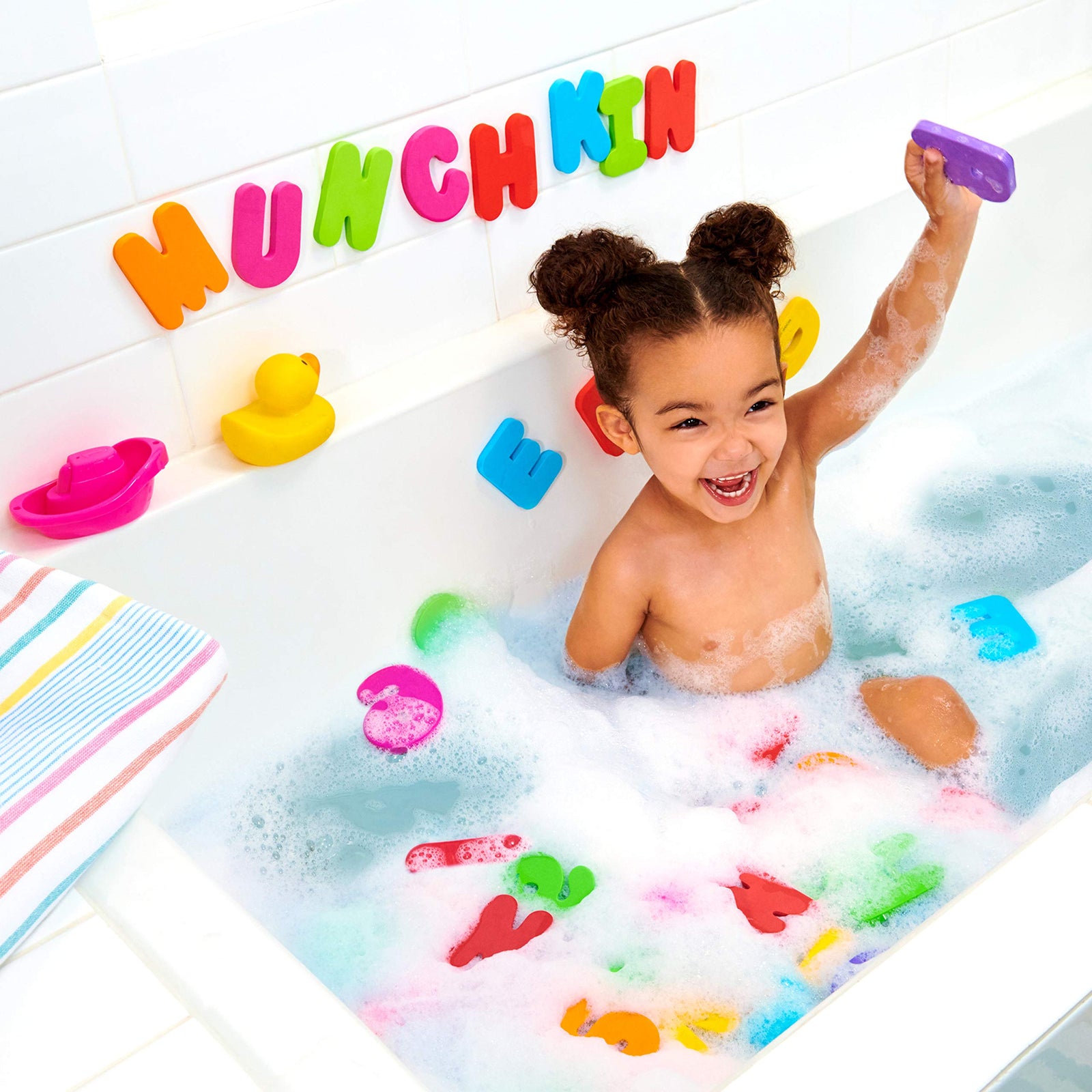 Munchkin Learn Bath Toy, 36 Foam Letters & Numbers