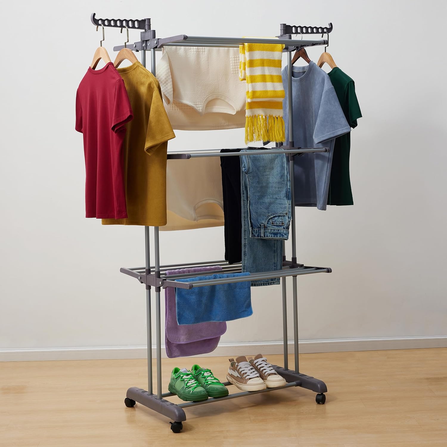 Indoor Clothes Dryer Tower with Foldable Wings