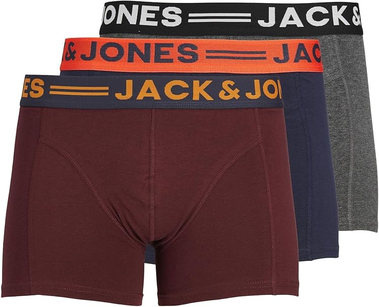 Jack & Jones mens Jaclichfield Trunks 3 Pack (Pack Of 3)