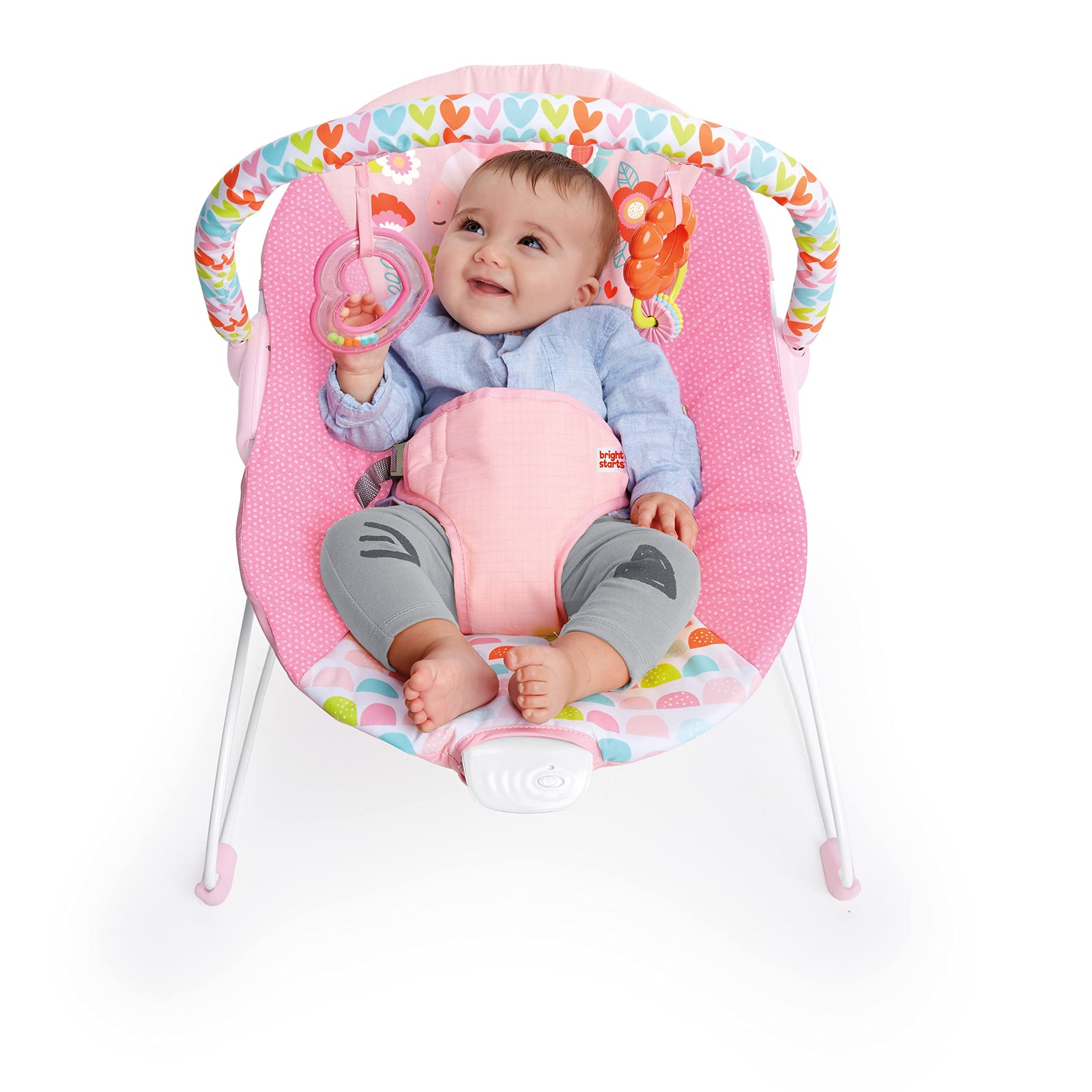 Bright Starts - Fancy Fantasy Vibrating Bouncer, Removable-Toy Bar, 0-6 months