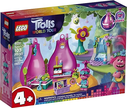 LEGO Trolls World Tour Poppy’s Pod 41251 Trolls Playhouse Building Kit with Poppy Troll Minifigure, New 2020 (103 Pieces)