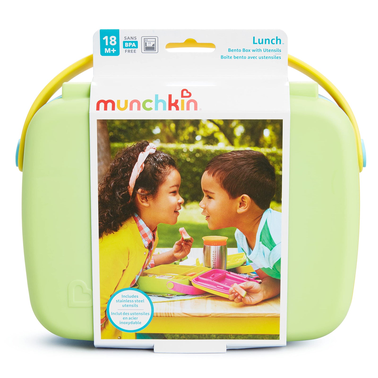 Munchkin Bento Toddler Lunch Box, Green (Pack of 1)