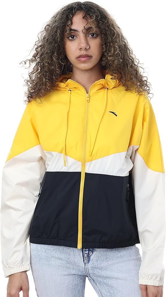 ANTA womens Anta Cross Training SINGLE JACKET For Women Jacket , Yellow - White - Black , M