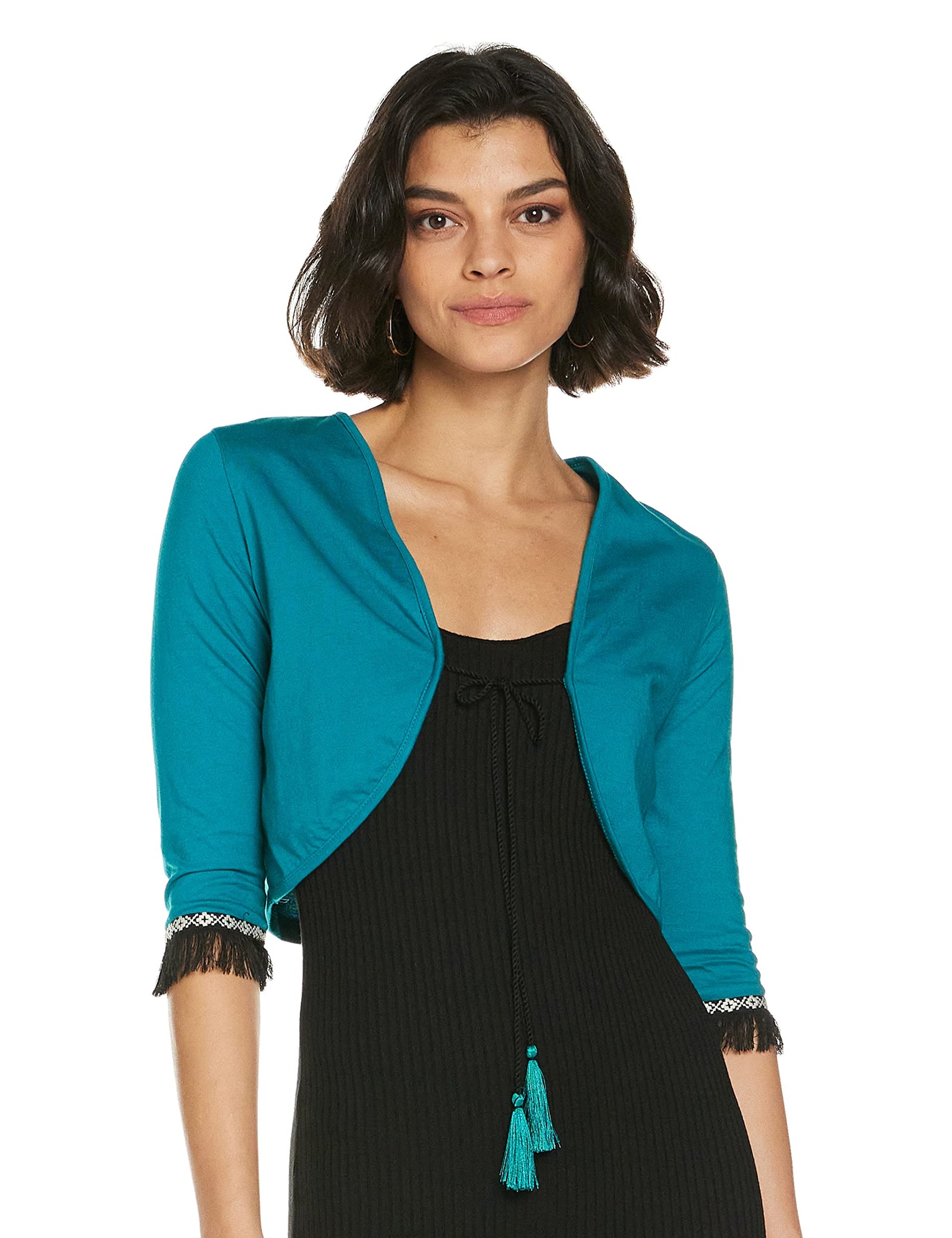 KRAVE Solid Casual Womens Shrug Regular Cotton Lightweight Jacket