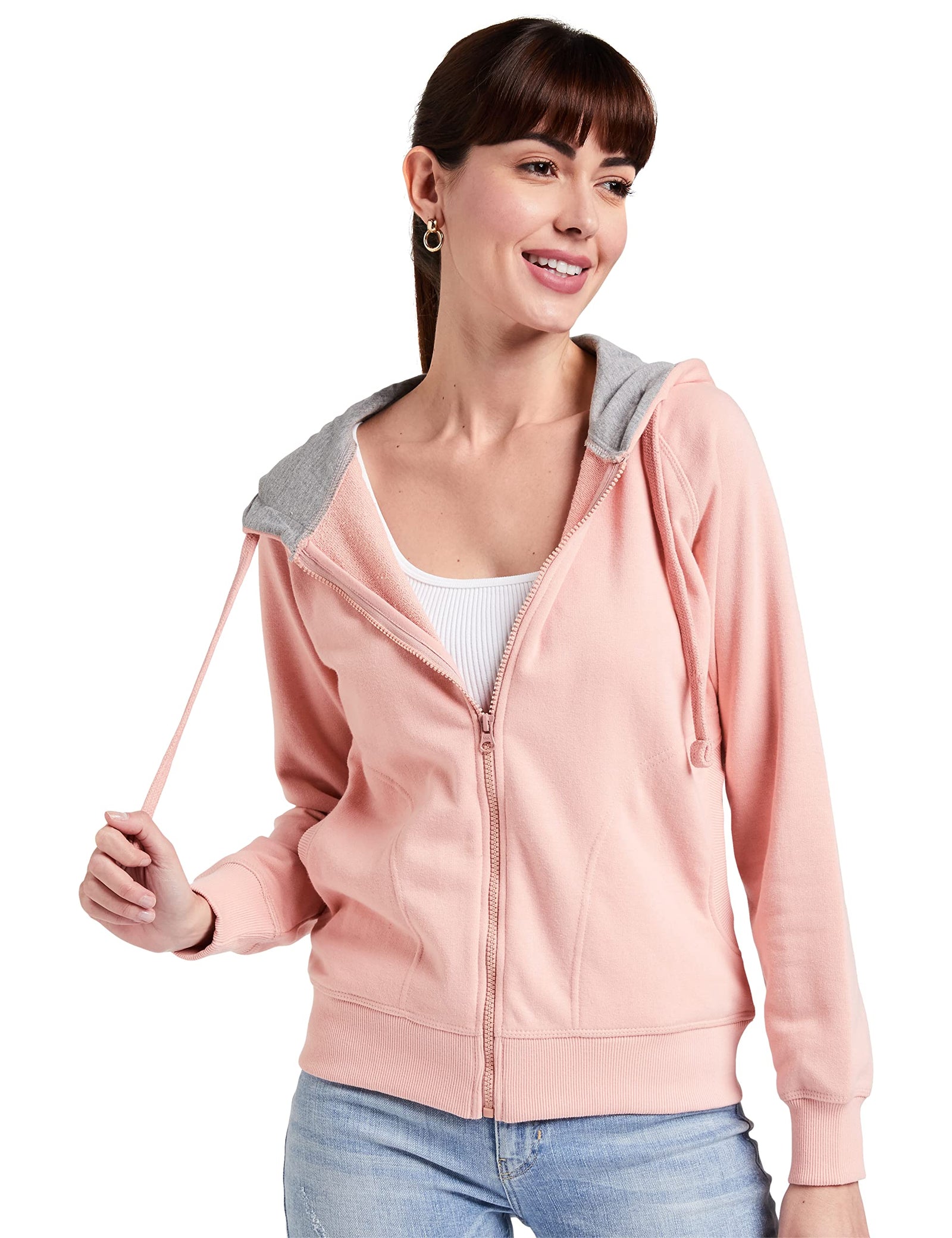 Amazon Brand - Symbol womens Casual Solid Regular Fit Long Sleeve Hooded Terry Sweatshirt (002)