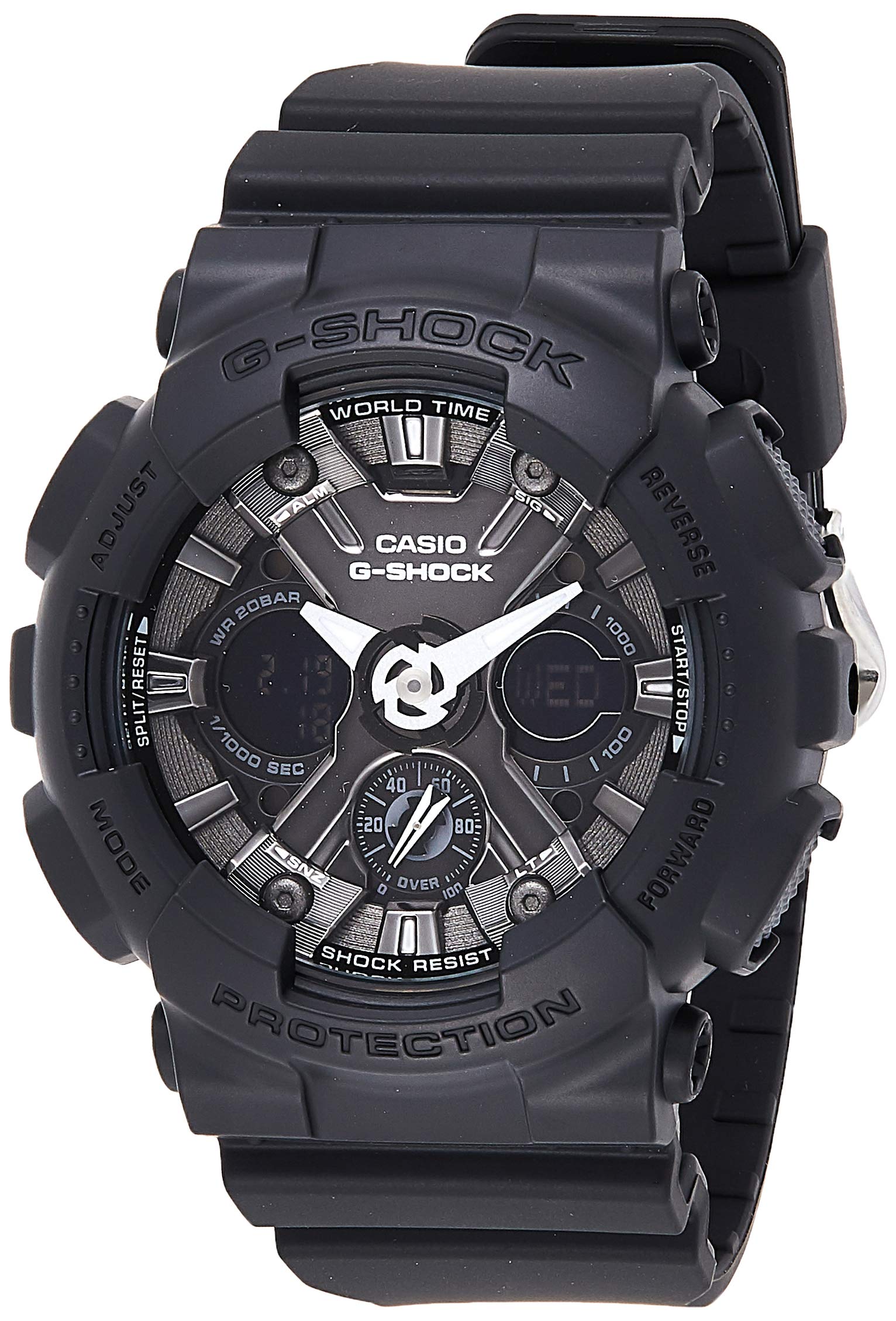 G-Shock Watch for Men, Quartz Movement, Analog-Digital Display, Black Resin Strap (GMA-S120MF-1ADR)