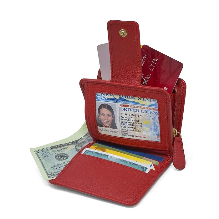 Timberland womens Leather Rfid Small Indexer Wallet Billfold, Red, One Size