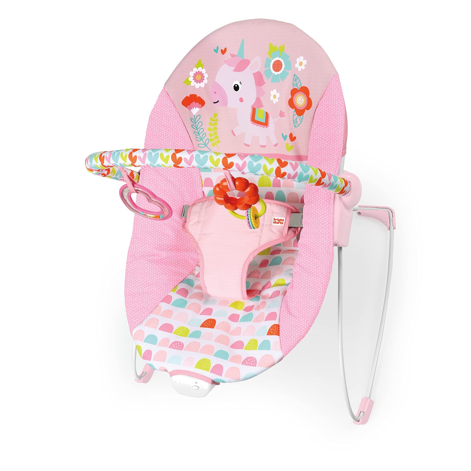 Bright Starts - Fancy Fantasy Vibrating Bouncer, Removable-Toy Bar, 0-6 months