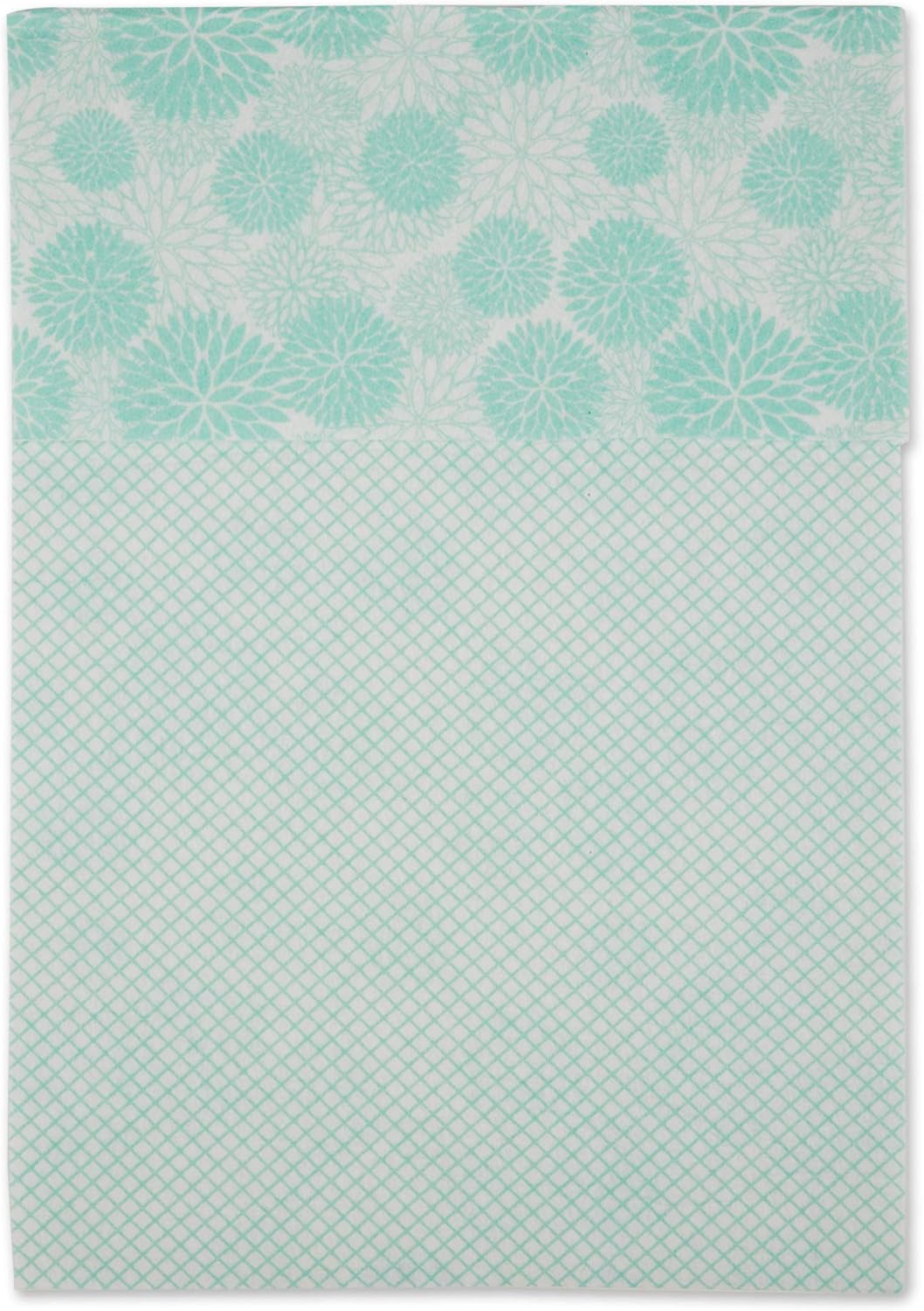 Dii Fridge & Shelf Liner Collection Non-Adhesive, Cut To Fit, Machine Washable, 12X20, Aqua Dahlia, 2 Piece