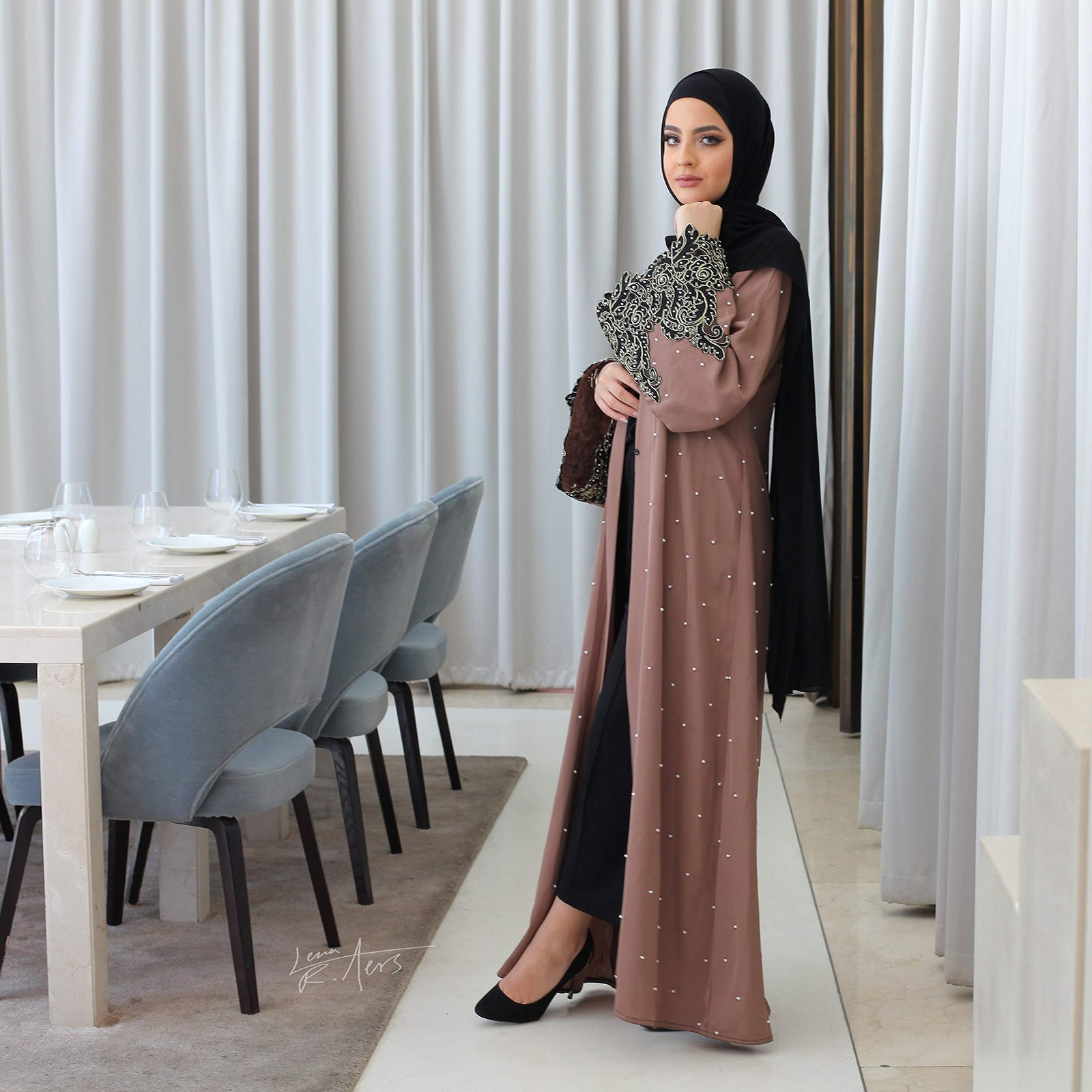 Nukhbaa premium abaya AJ1001A