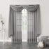 No. 918 53566 Emily Sheer Voile Rod Pocket Curtain Panel, Valance Scarf, Charcoal