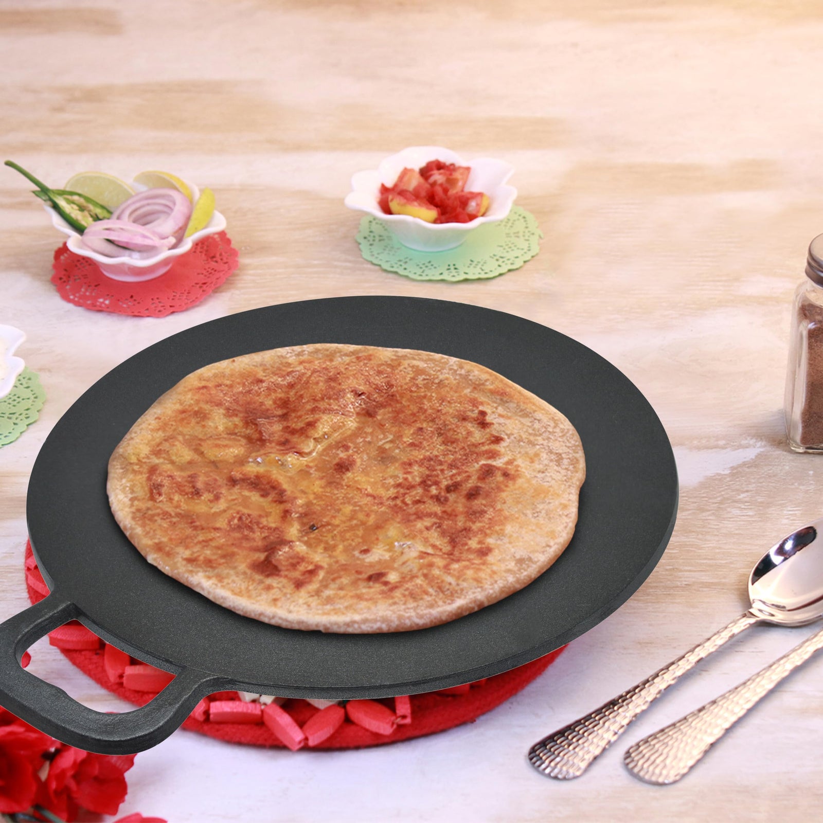 Raj Non Stick Black Arabic Tawa Fry Pan Frying Pan - 30cm, BBAT30, Suitable for Dosa , Crepe , Pancake , Omellete , Chapati , Roti , Paratha