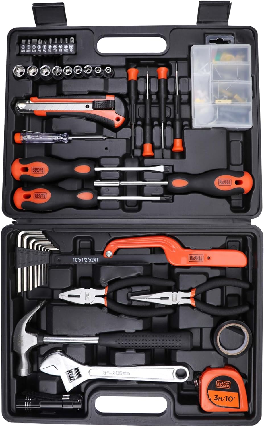 Black & Decker BMT154C Professional Hand Tool Kit Set Of 154 Pieces - Orange Black