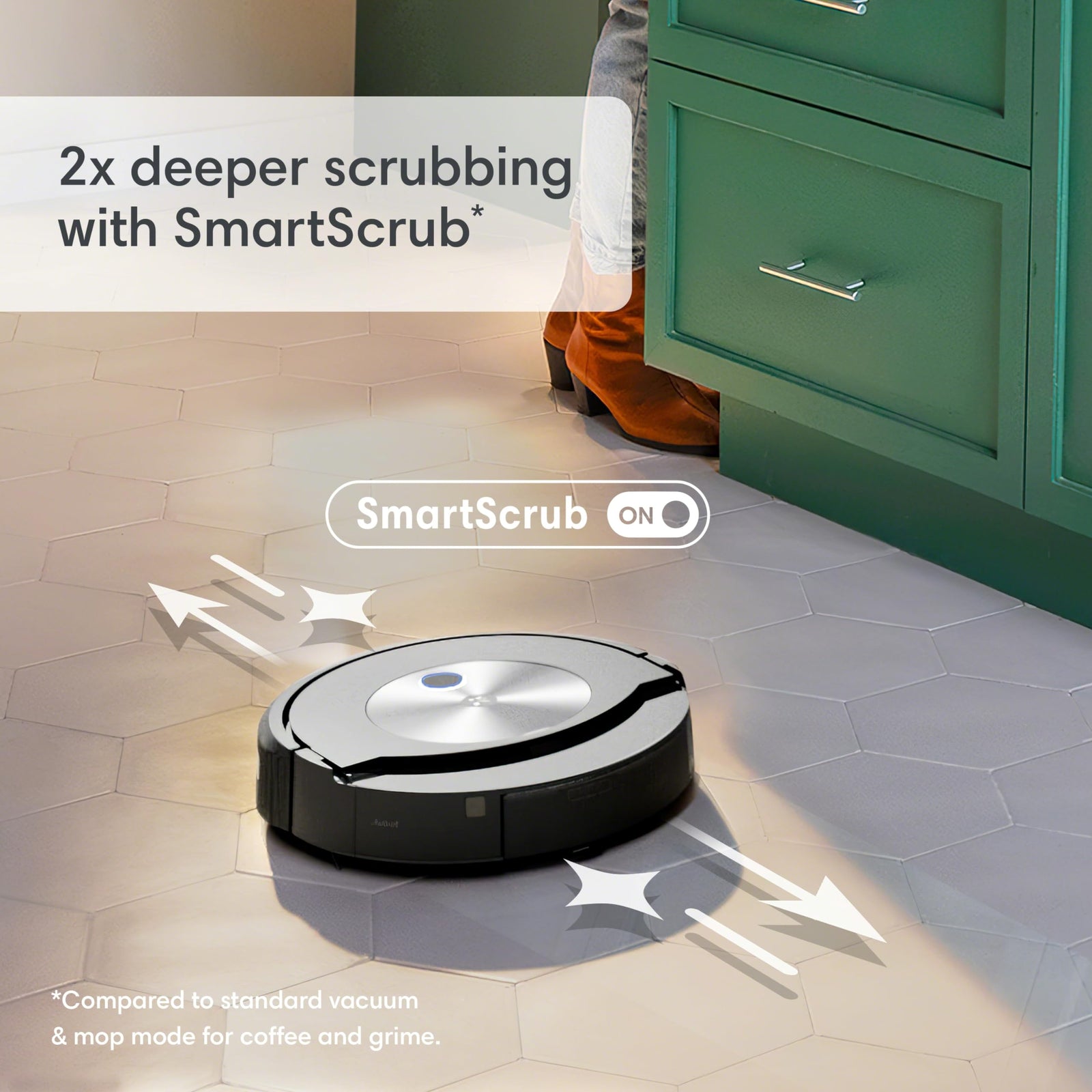 iRobot® Roomba Combo™ j7+ Self-Emptying Robot Vacuum & Mop - Automatically vacuums and mops without needing to avoid carpets, Identifies & Avoids Obstacles, Smart Mapping, Alexa, Ideal for Pets