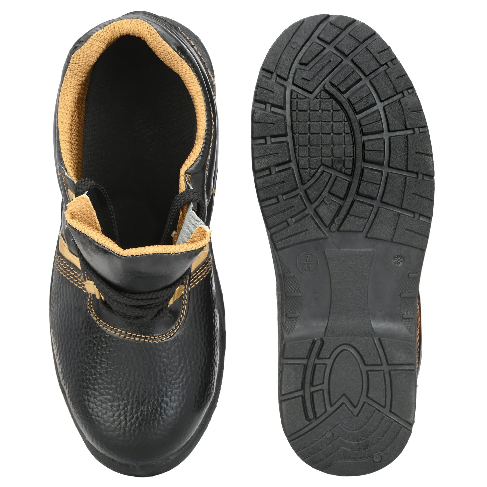 Men's Genuine Leather Industrial Work Safety Shoes