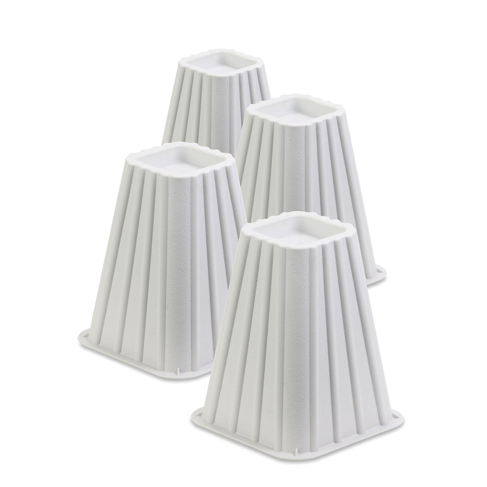 Honey-Can-Do Stackable Bed Risers, 4-Pack, White, 300 lbs Capacity