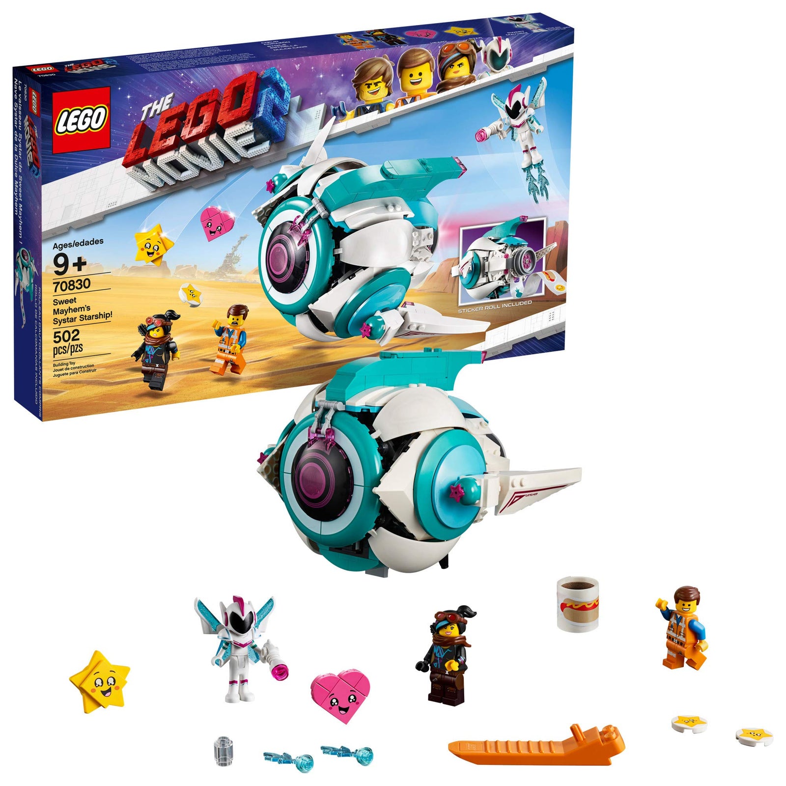 Movie LEGO The LEGO 2 Sweet Mayhems Systar Starship! 70830 Construction Kit, New 2019 (502 Pieces)