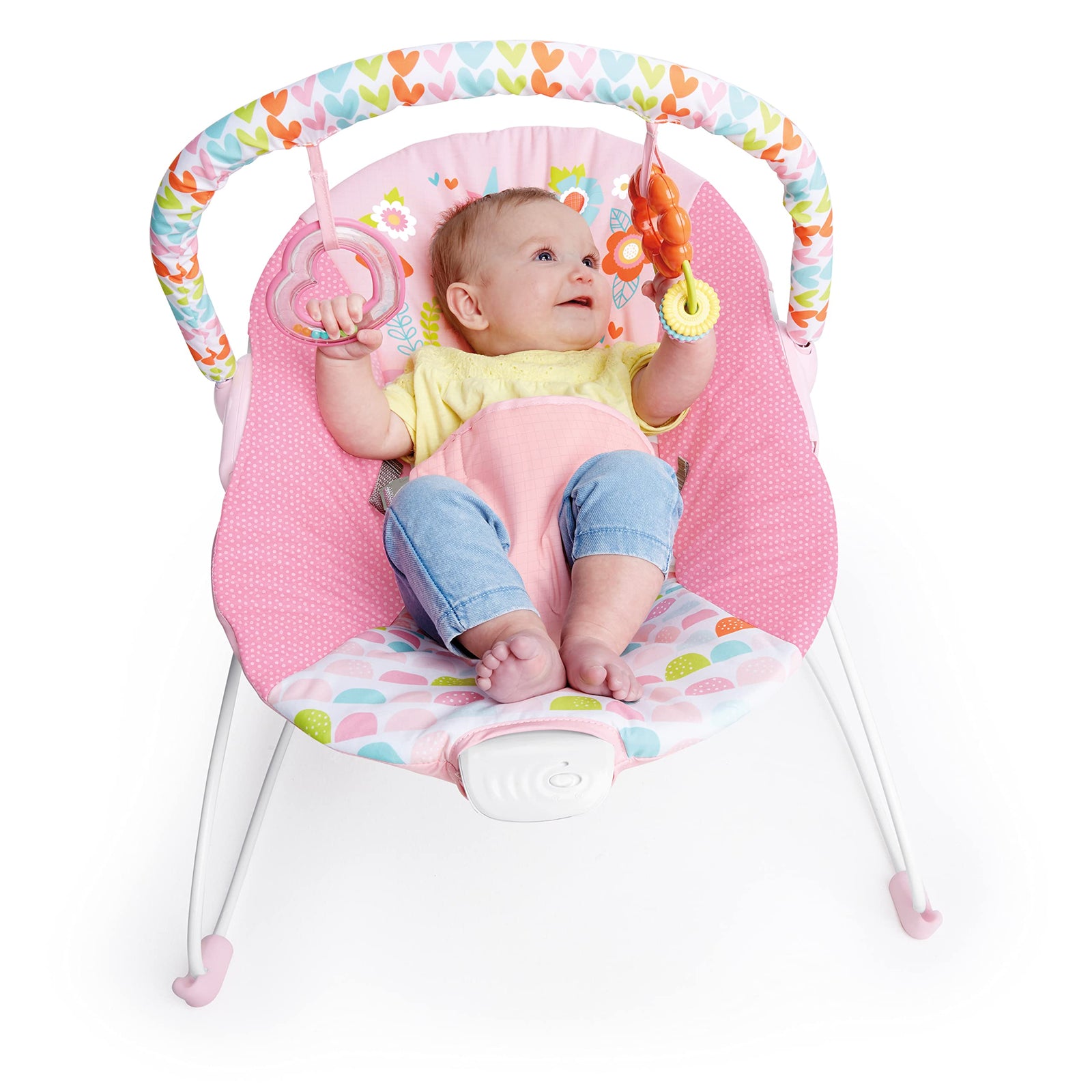 Bright Starts - Fancy Fantasy Vibrating Bouncer, Removable-Toy Bar, 0-6 months