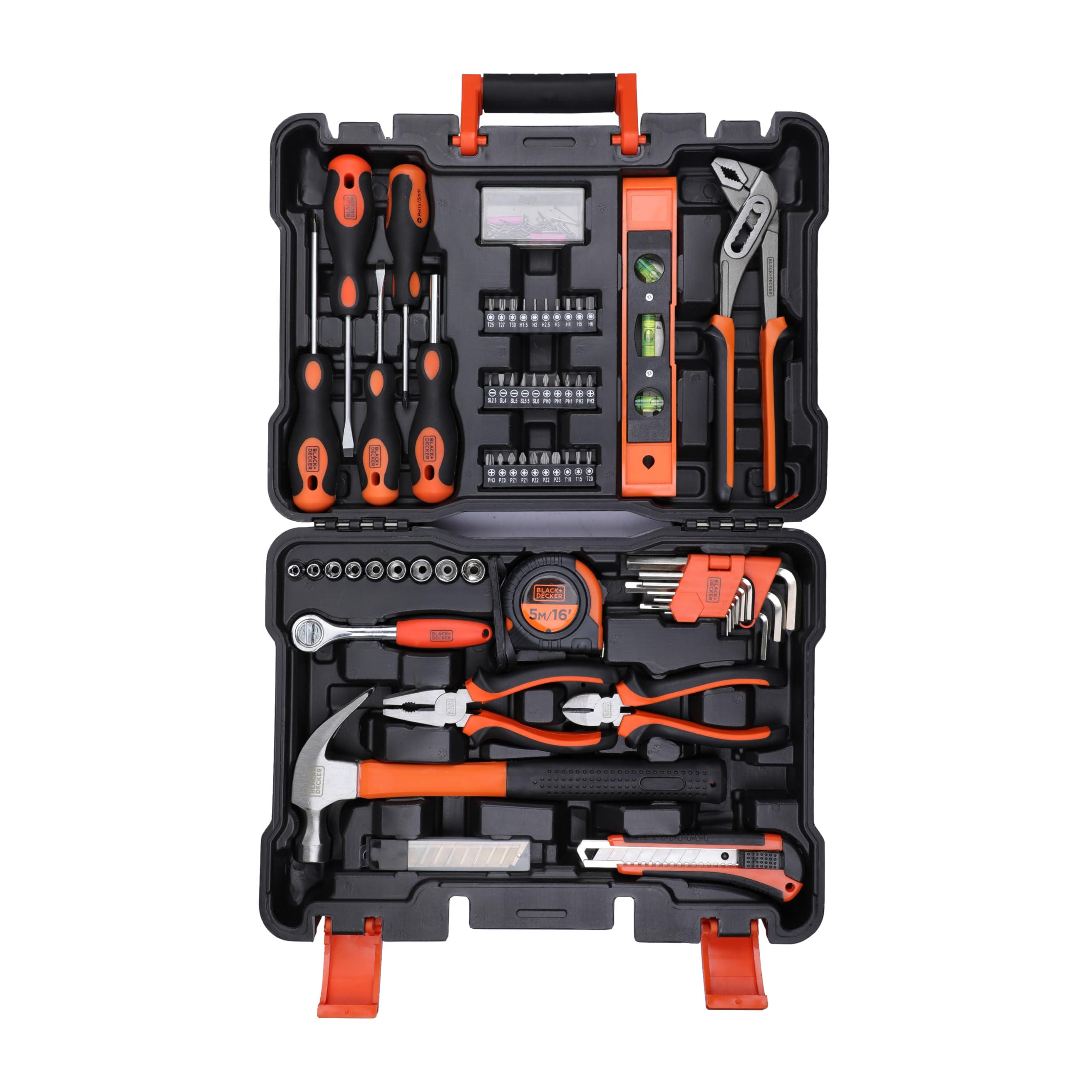 Black & Decker BMT154C Professional Hand Tool Kit Set Of 154 Pieces - Orange Black