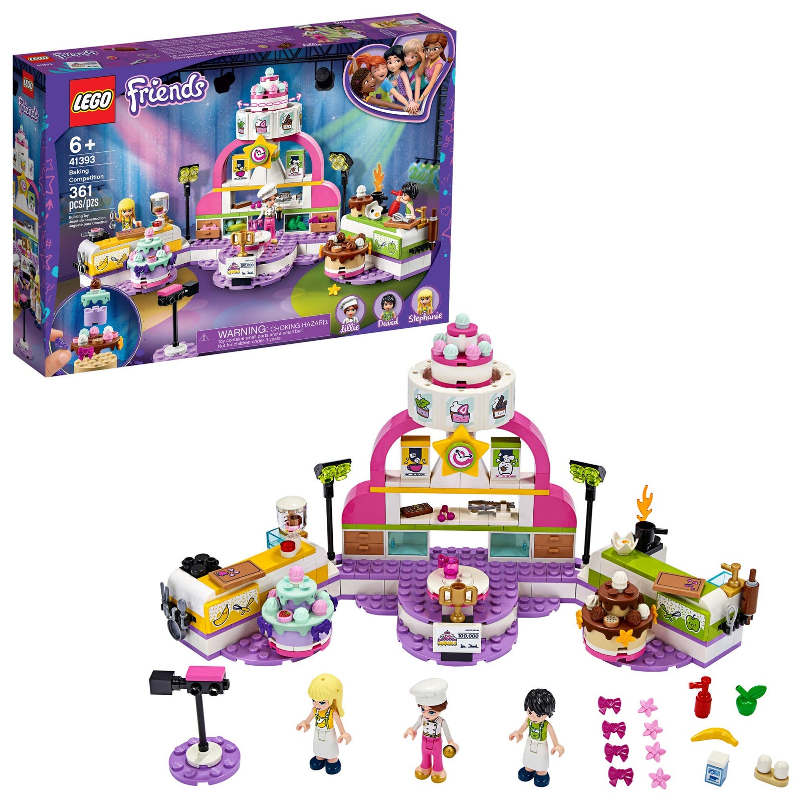 LEGO Friends Baking Competition 41393 Building Kit, Set Baking Toy, Featuring 3 Friends Characters and Toy Cakes (361 Pieces)