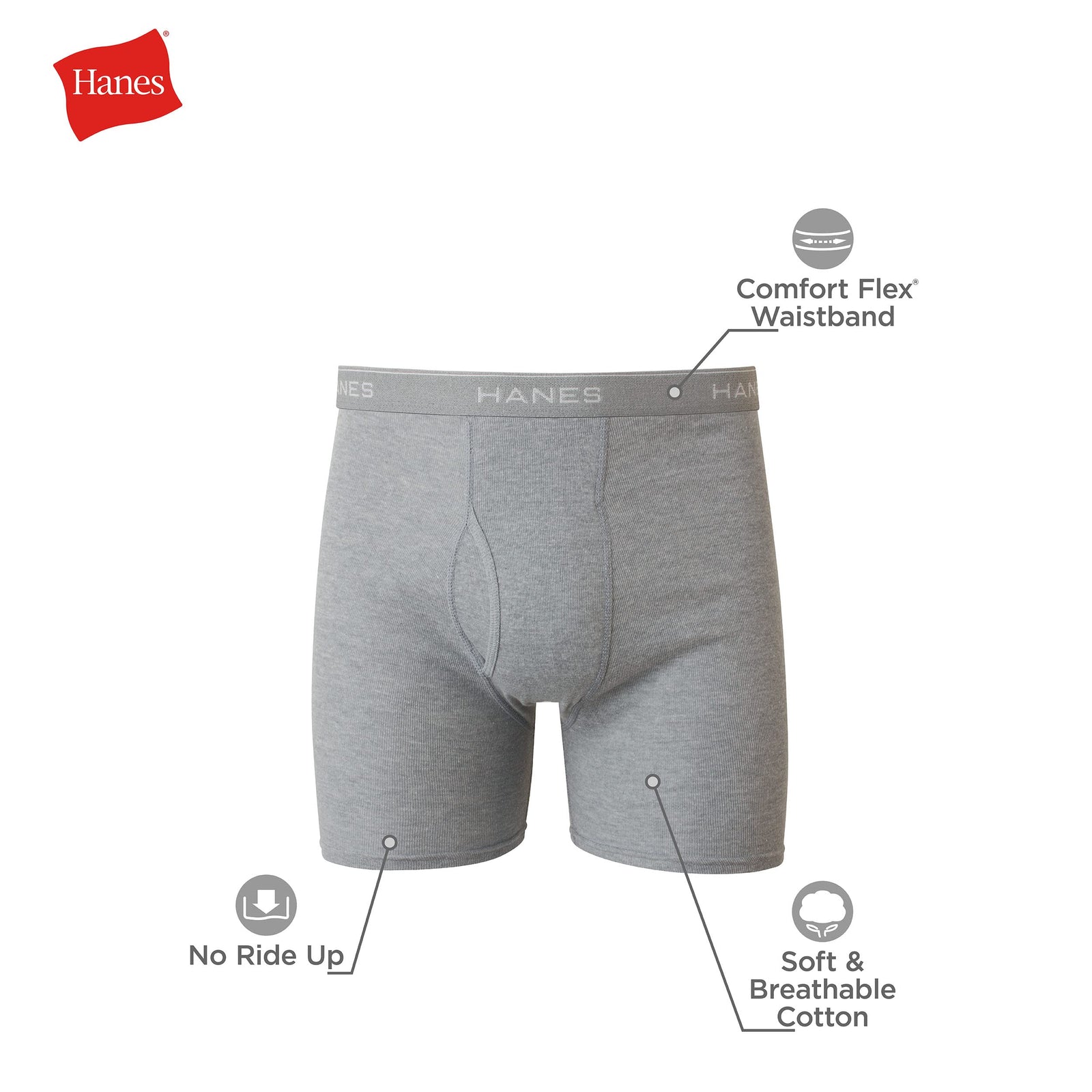 Hanes Men's Cool Dri Tagless Boxer Briefs With Comfort Flex Waistband, Multipack Size: 3XL Color: Multi