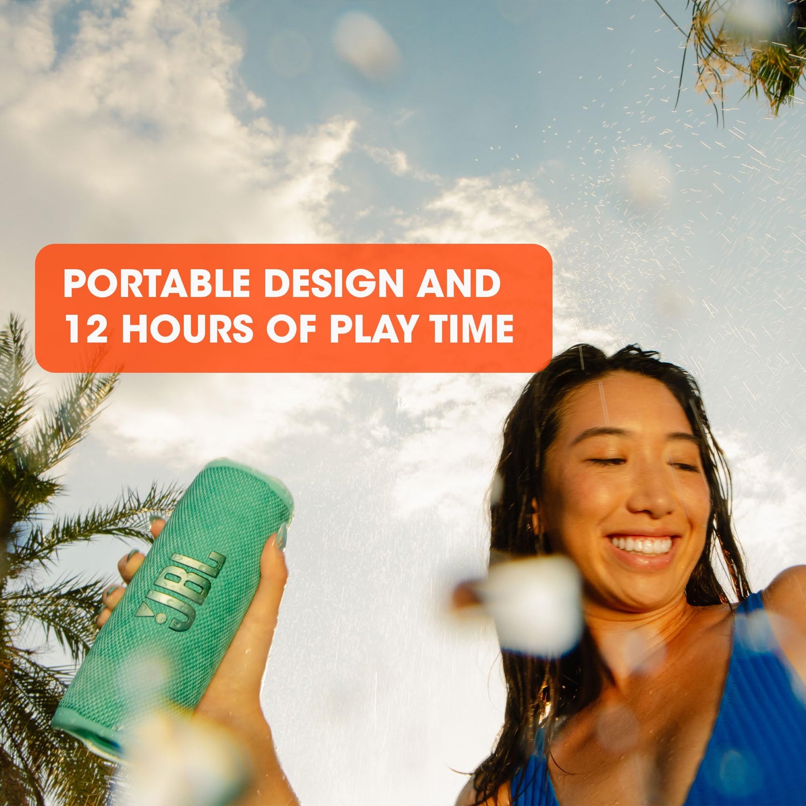 JBL Flip 6 Portable IP67 Waterproof Speaker with Bold Original Pro Sound, 2-Way Speaker, Powerful Sound and Deep Bass, 12 Hours Battery, Safe USB-C Charging Protection - Black, JBLFLIP6BLK