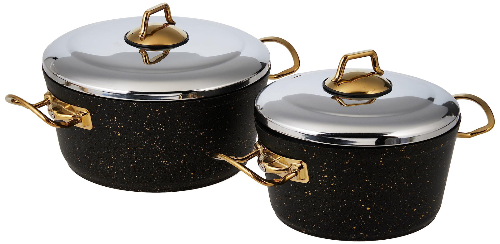 GRANITEC BLACK GOLD 7PC COOKWARE ST STEEL LID