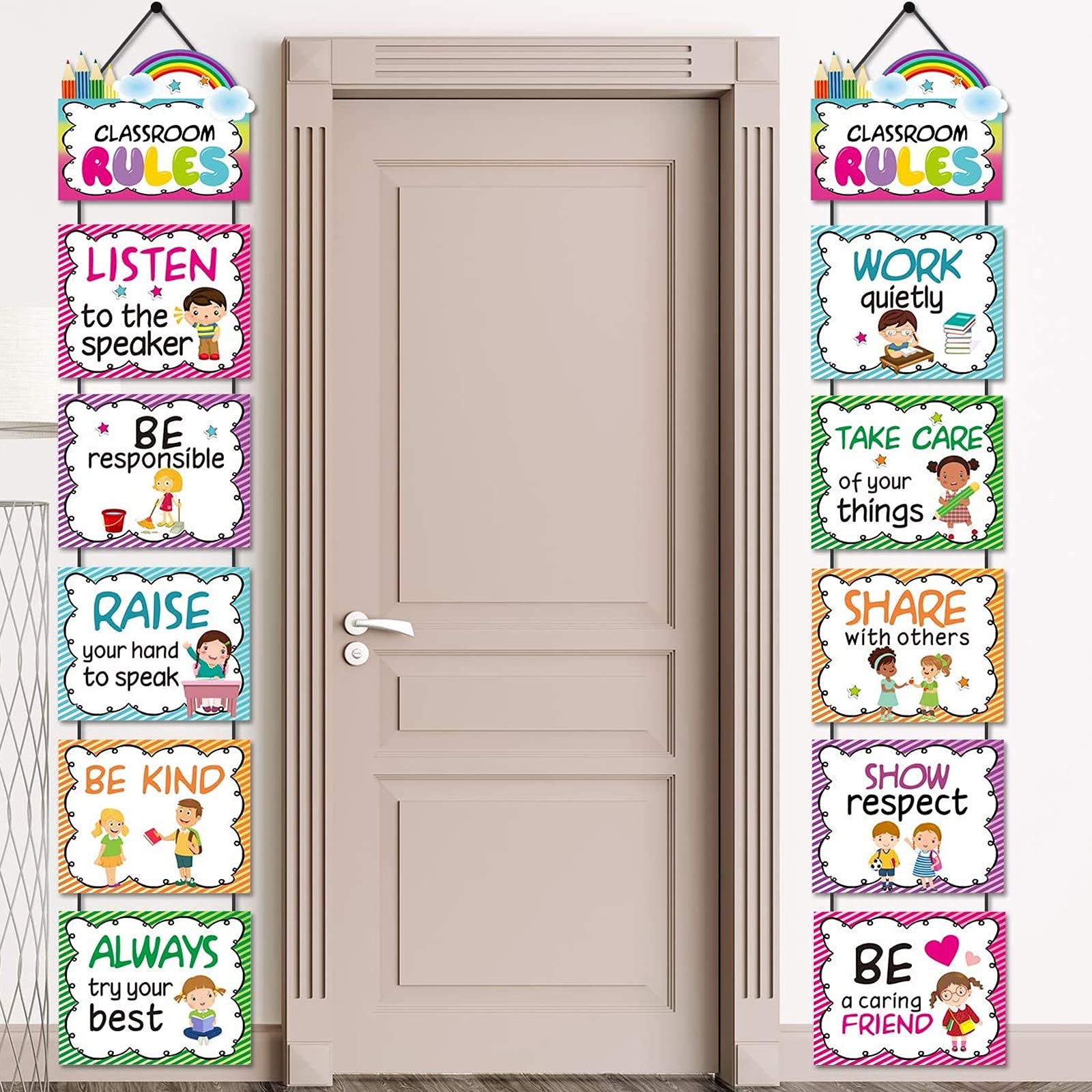 Classroom Rules Posters Classroom Bulletin Board Decorations Set for Kindergarten Preschool Primary Middle High School Expectations Poster