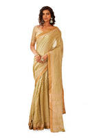 Womanista Women's Ready to Wear Saree Cotton Blend Zari (TI_4128_Lime Green)