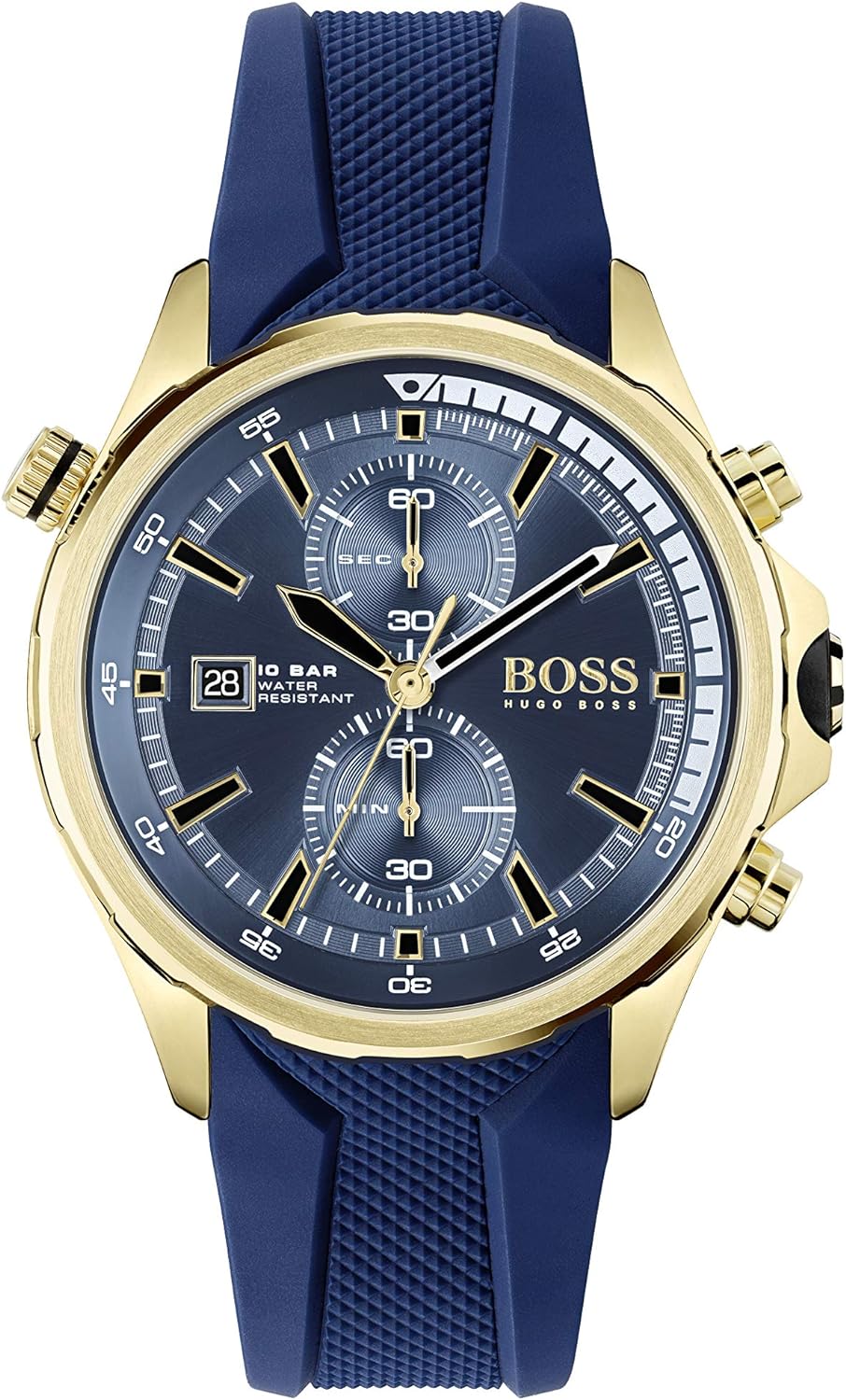 Hugo Boss GLOBETROTTER Men's Analog Watch - 46 mm - Silver/Blue - 1513823