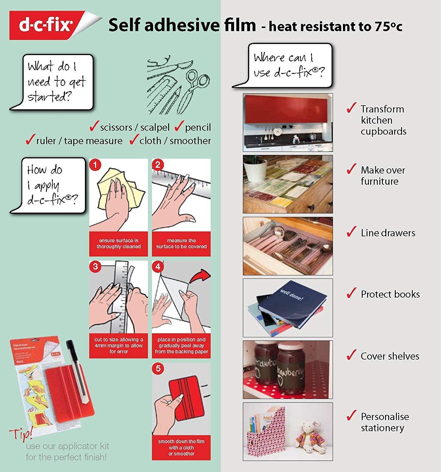 D-C-Fix 346-0519 Decorative Self-Adhesive Film, Tiles, 17